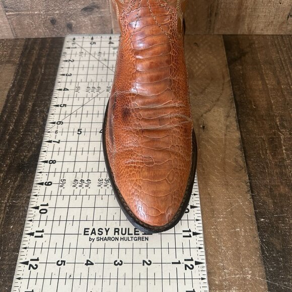 J Chisholm Vintage Ostrich Leg Western Cowboy Boots Mens 8 EE - Picture 7 of 12